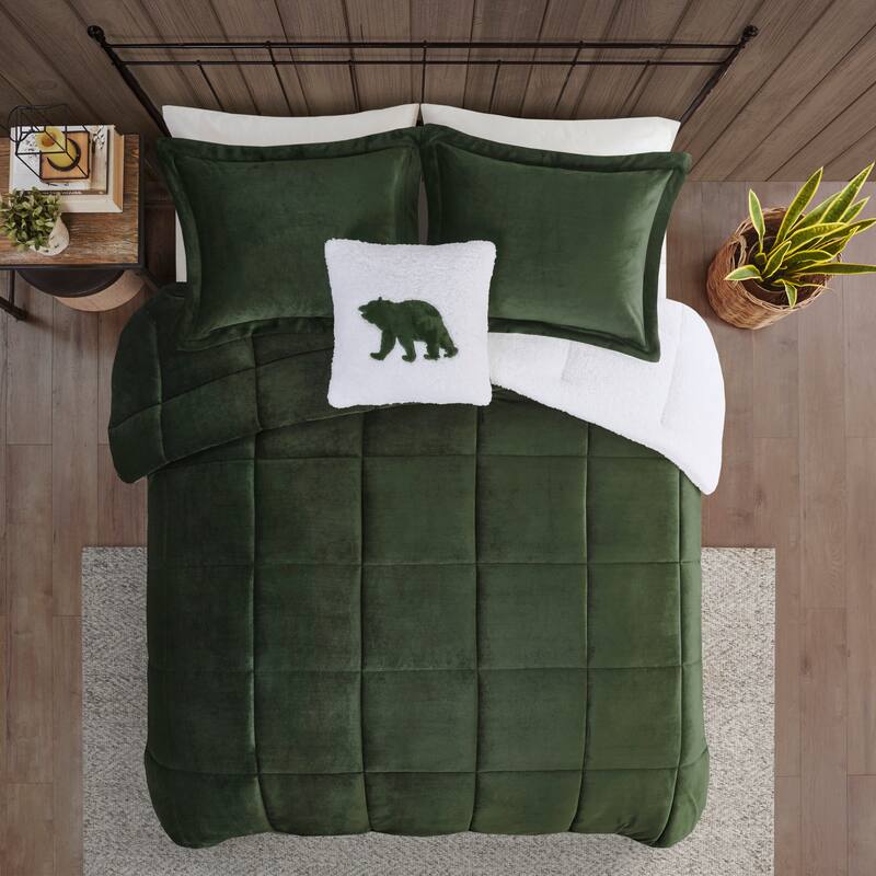 Woolrich Alton Plush to Sherpa Down Alternative Comforter Set