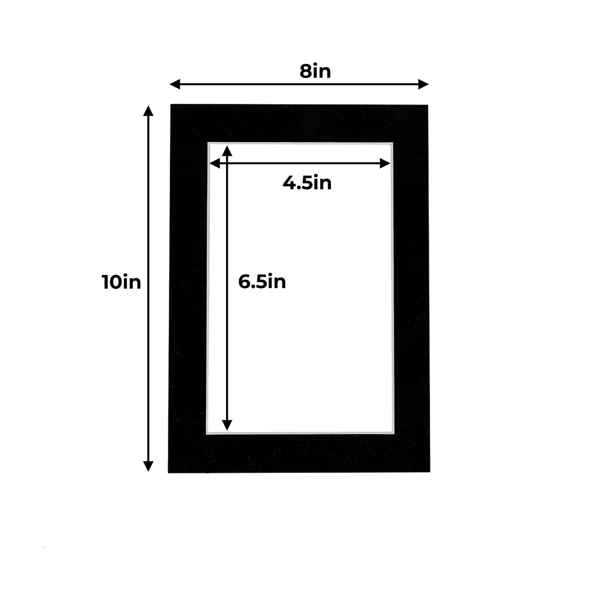 8x10 Frame Size Matte for 5x7 Photo Black Suede Matboard for Frames