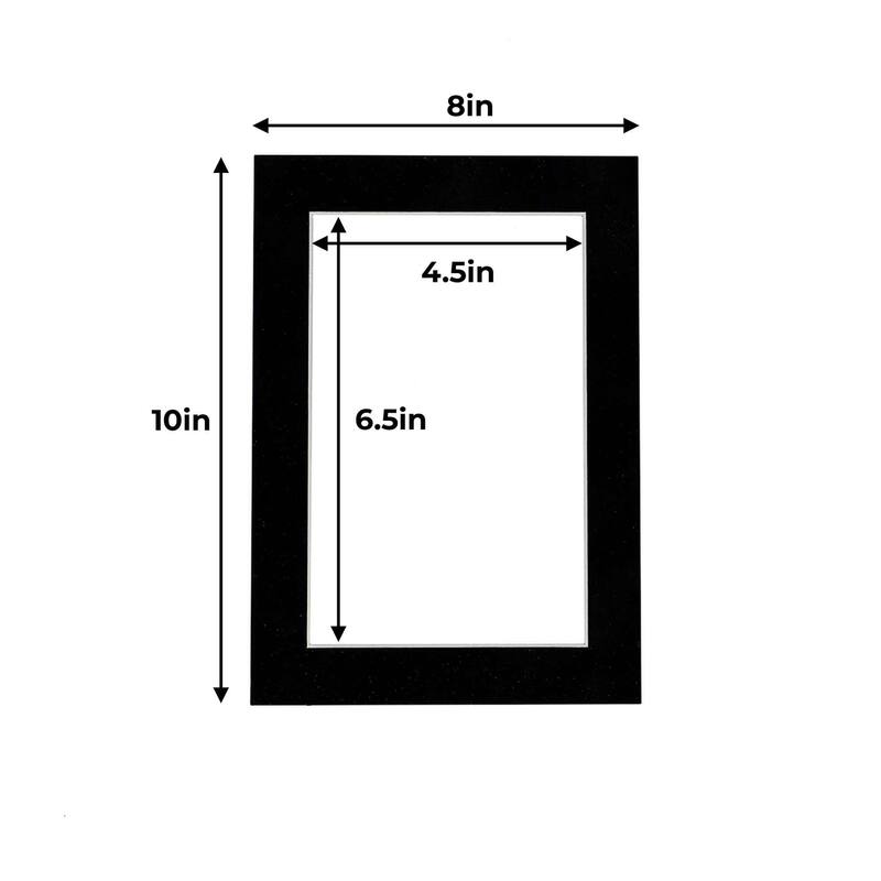 8x10 Frame Size Matte for 5x7 Photo Black Suede Matboard for Frames