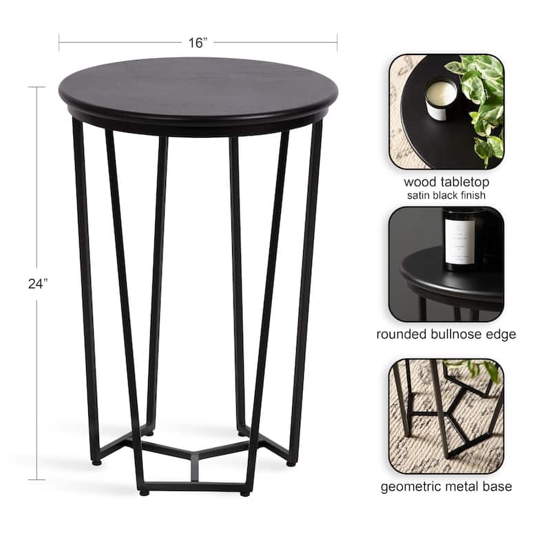 Kate and Laurel Solvay Wood and Metal Side Table.