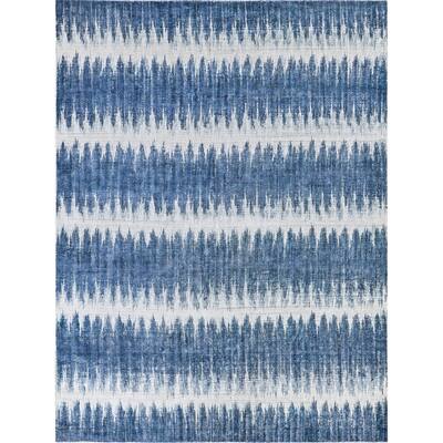 Chroma Hand-loomed Wool/Bamboo Silk Navy Area Rug