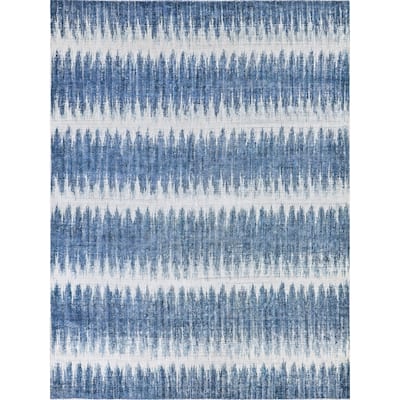 EXQUISITE RUGS Chroma Hand-loomed Wool/Bamboo Silk Navy Area Rug.