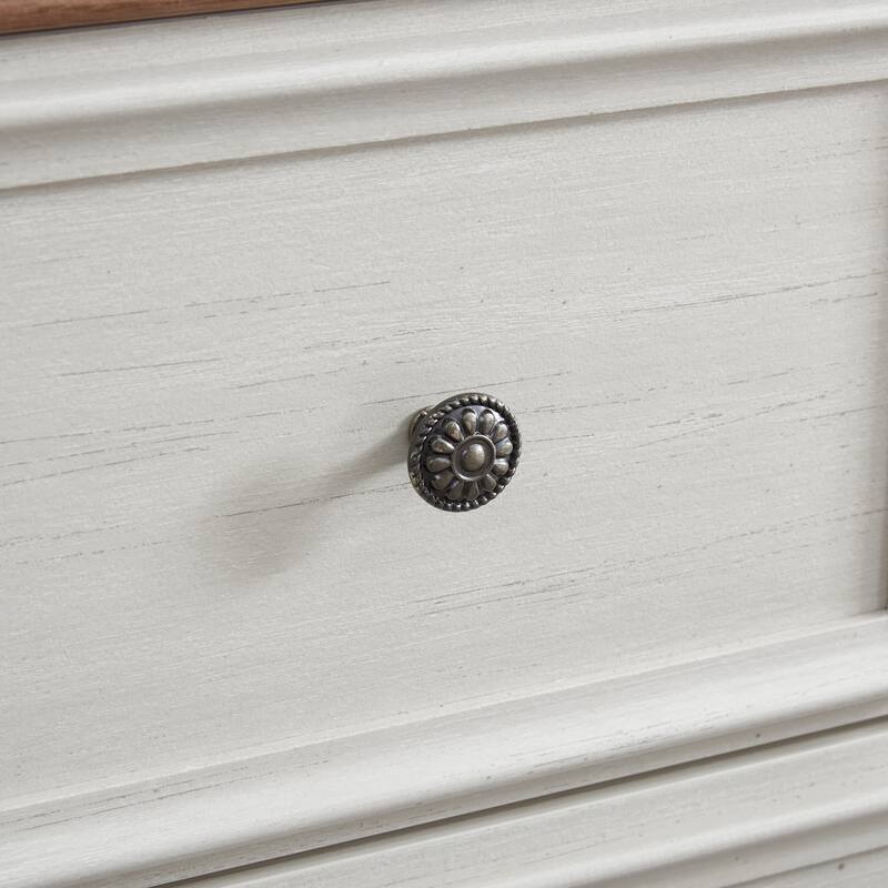 GDFStudio - Farmhouse Modern 7-Drawer Dresser Cabinet with Smooth Metal Slides and Wide Top