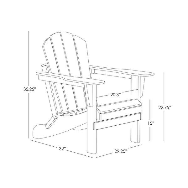 POLYTRENDS Laguna All Weather Poly Outdoor Adirondack Chair - Foldable (Set of 2)