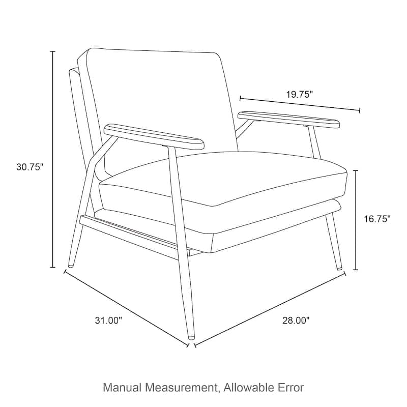 Glitzhome Leatherette Accent Armchair With Metal Frame