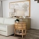 preview thumbnail 1 of 5, Jarvis Oval 2-Drawer Side Table Antique Beige