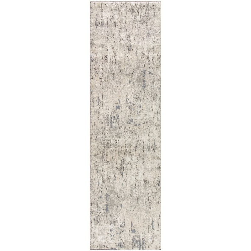 Nourison Concerto Modern Abstract Distressed Area Rug - 2' 2" x 6' - Ivory/Blue/Gray