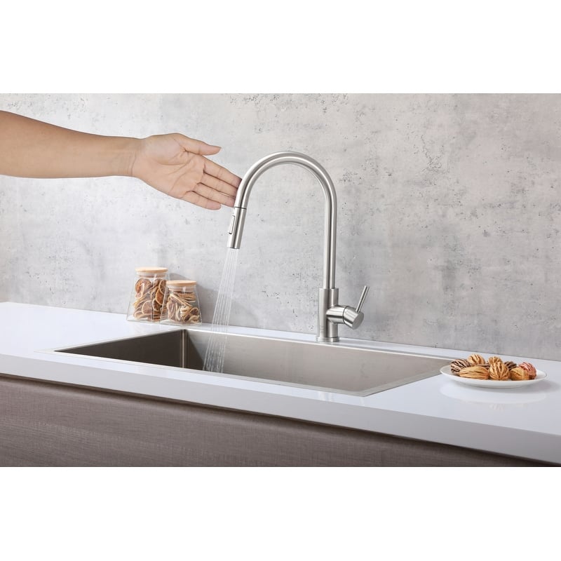 Indigo Home Single Handle Pull Down Sprayer Kitchen Faucet with touch sensor