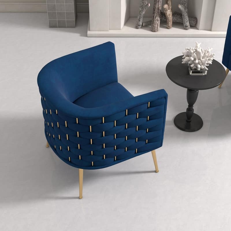 SEYNAR Mid-Century Modern Velvet Round Accent Chair for Living Room