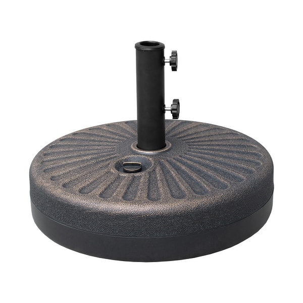 slide 2 of 6, Newport 55-lb Fillable Round Patio Market Umbrella Base Stand - N/A Bronze