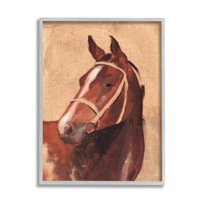 Stupell Southwestern Vintage Horse Equestrian Portrait Framed Wall Art - 16 x 20 - Grey