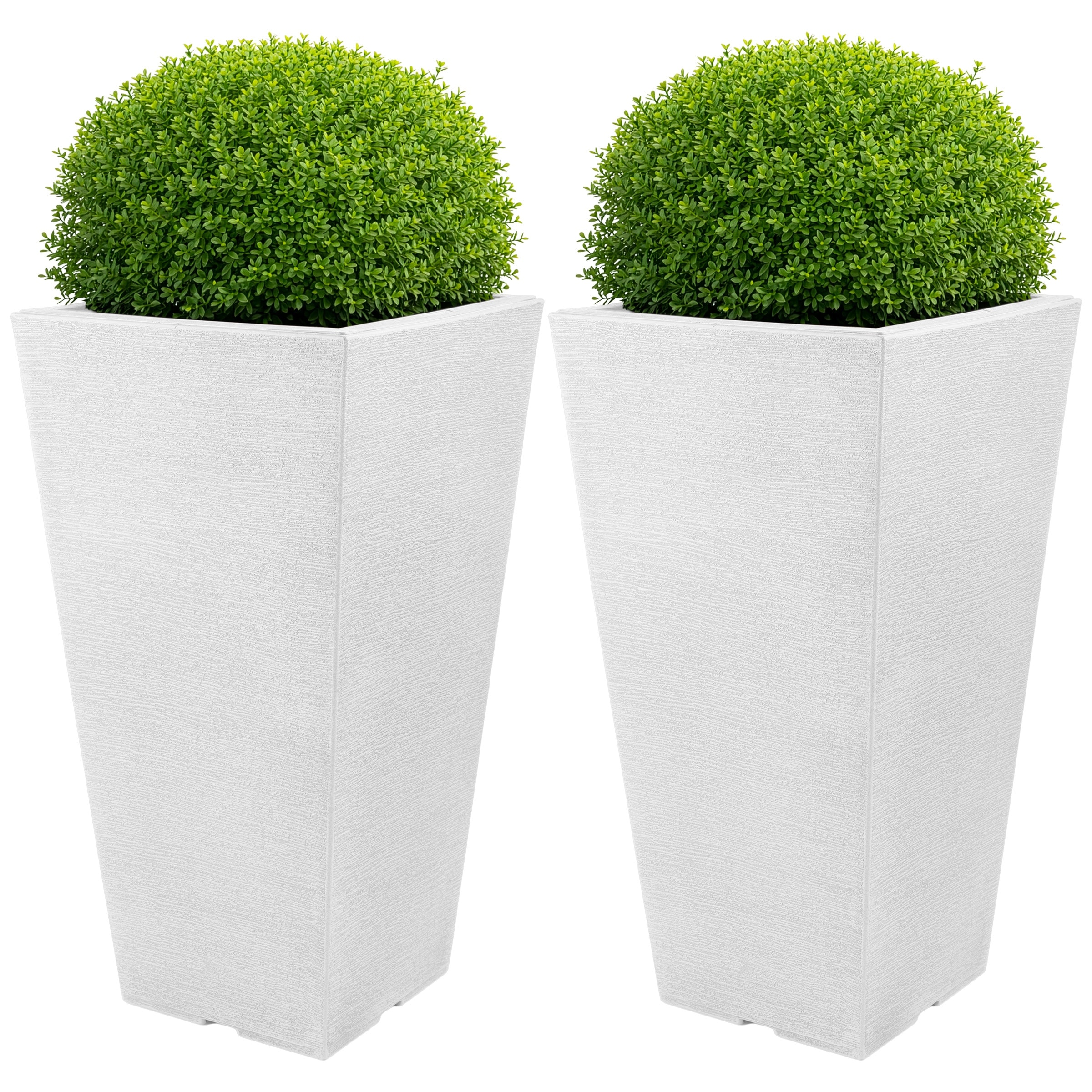 2-Pack Large Outdoor Planters 22.4-Inch Tall Planters for Outdoor or Indoor Pots for Plants Plastic Flower Pots for Patio