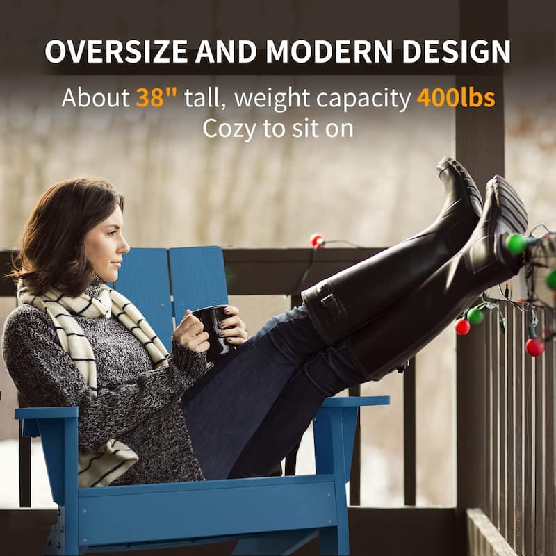 WINSOON Adirondack Chair Weather Resistant with Cup Holder