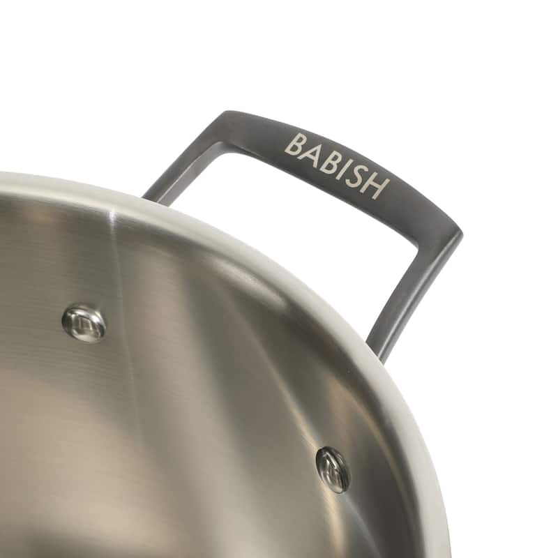Babish Tri-Ply Stainless Steel Professional Grade Stock Pot w/Lid, 12-Quart