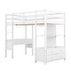 preview thumbnail 7 of 16, Modern Twin Size Loft Bed With Built-in Desk With Two Drawers And Storage Shelves And Drawers,For Bedroom