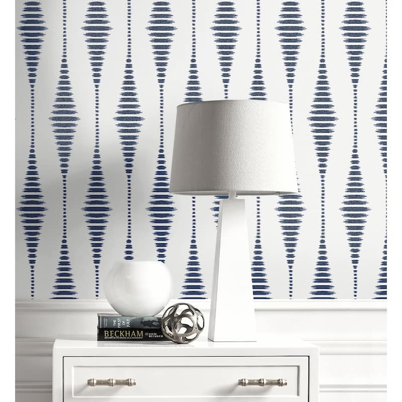 Seabrook Designs Diamond Stripe Glass Beaded Unpasted Wallpaper