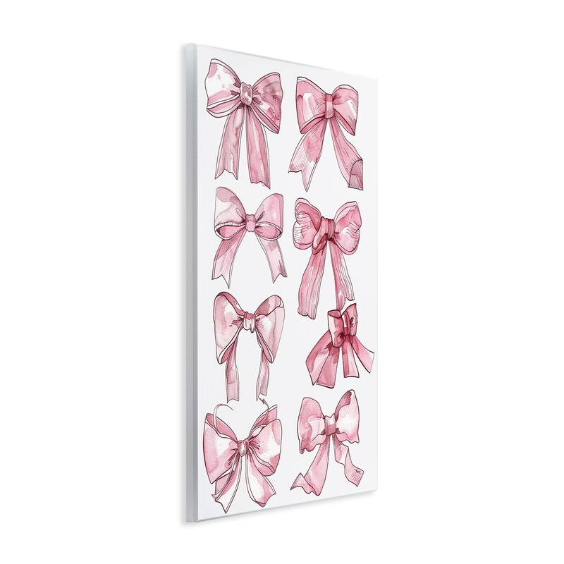 Stupell Various Ribbons in Pink Wall Plaque Art Design By LSR Design Studio