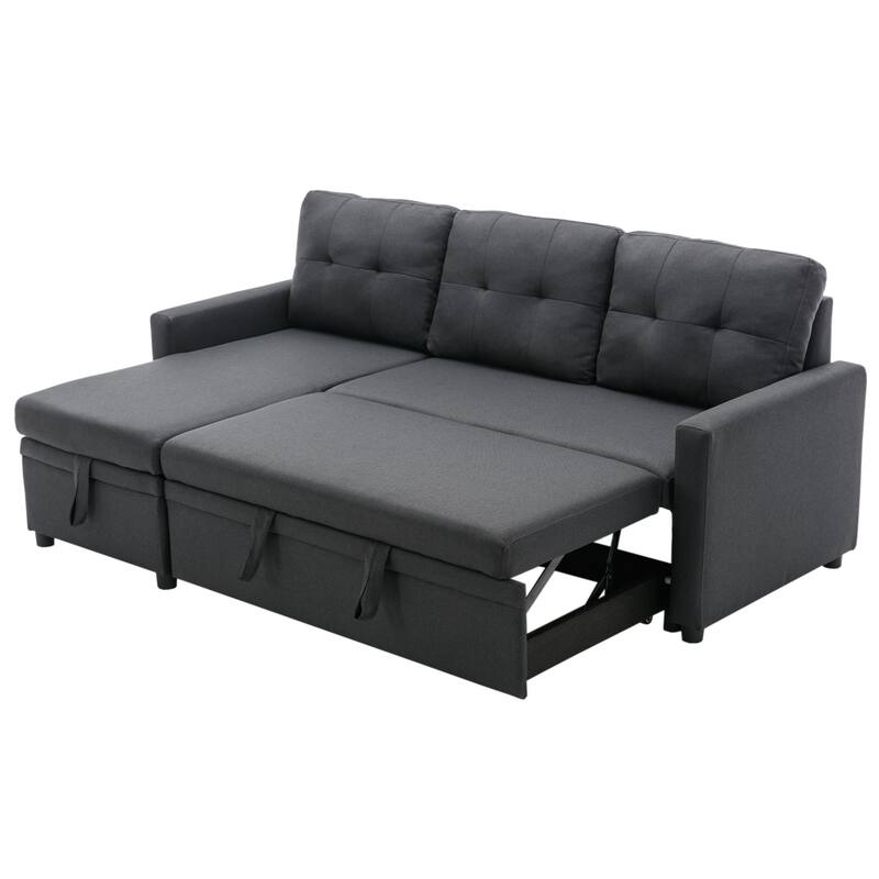 Modern L-Shape Convertible Sleeper Sectional Sofa