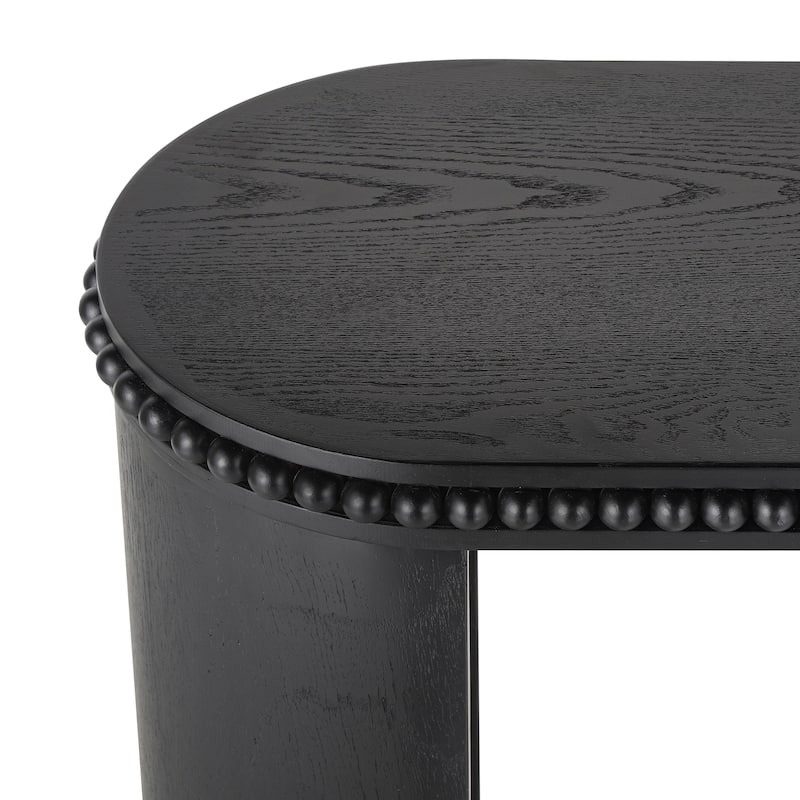 Roomfitters Vintage Console Table with Beaded Trim, Curved Legs, Wood Veneer Accent for Entryway or Living Room