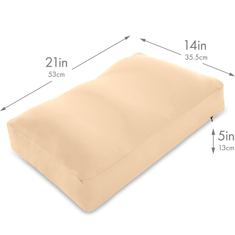 Premium Microbead Pillow, Anti-Aging, Silk like Cover, Barely Beige