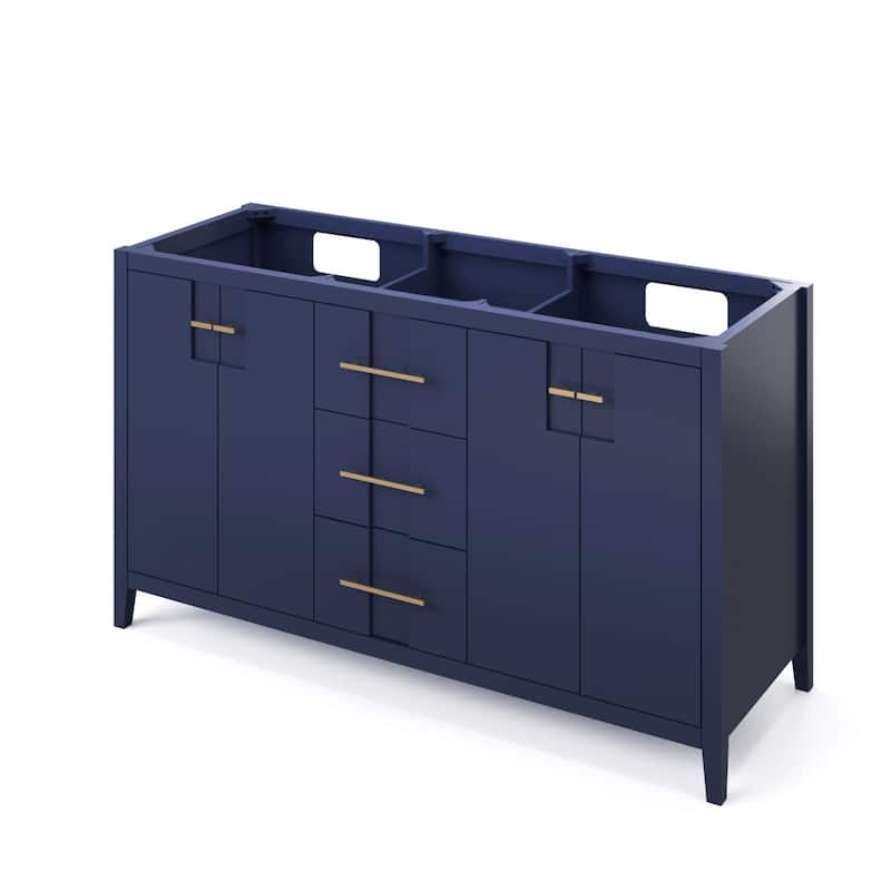 Jeffrey Alexander VN2KAT-60-NT Katara 60" Double Free Standing Vanity - Hale Blue - Painted