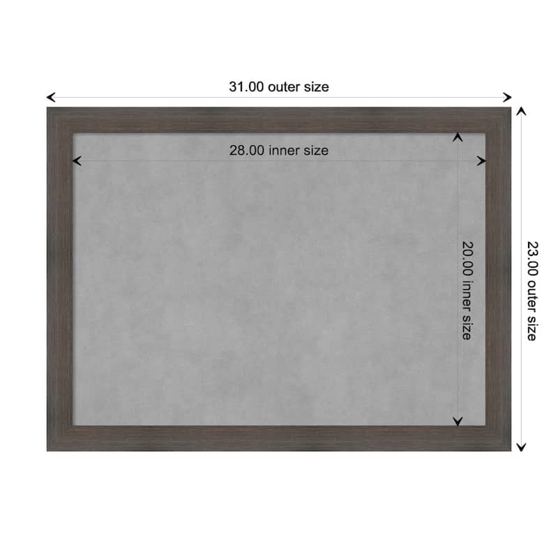 Amanti Art Hardwood Chocolate Narrow Framed Magnetic Board - Board Size 28x20