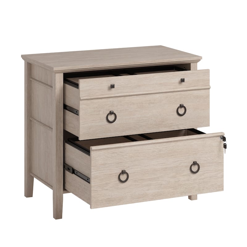 Wood Lateral File with Sophisticated Design, Brown