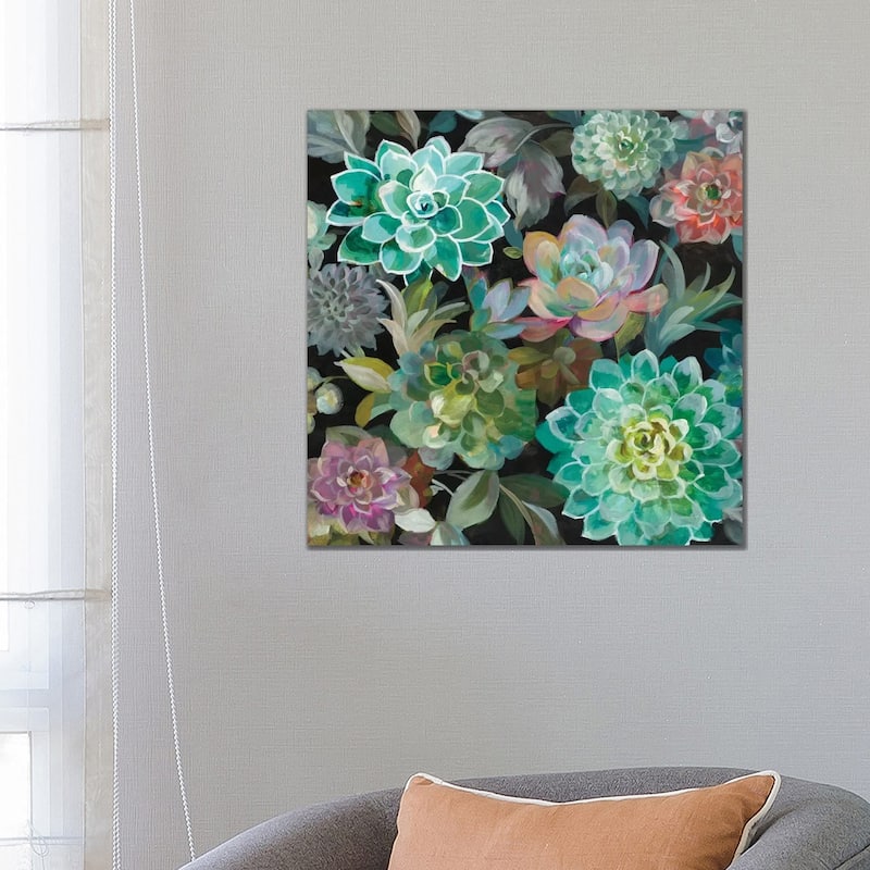 iCanvas "Floral Succulents In Zoom" by Danhui Nai Canvas Print - 26x26x1.5