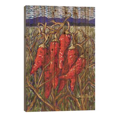 Chiles in Pastel Print On Wood by Candy Mayer - Multi-Color