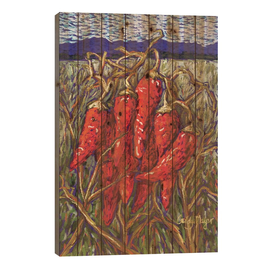 Chiles in Pastel Print On Wood by Candy Mayer - Multi-Color