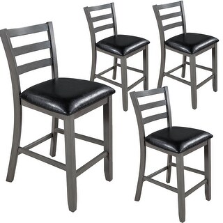 Set of 4 Wooden Counter Height Dining Chair with Padded Chairs - Bed ...