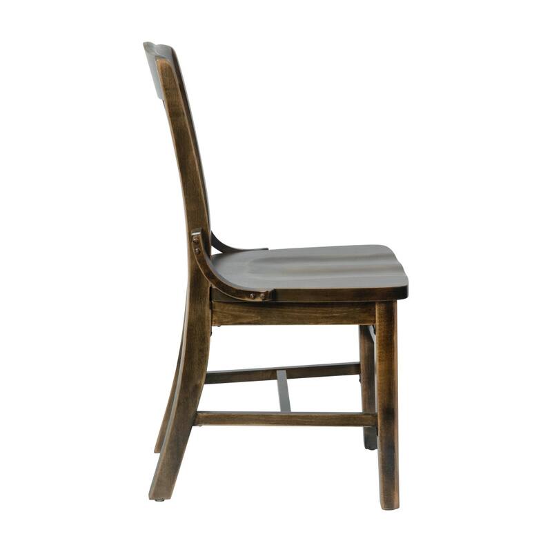 School House Back Wooden Restaurant Dining Chair - 18.5"W x 21.5"D x 35"H