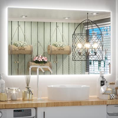 KEONJINN 3 Color LED Backlit Bathroom Vanity Wall Mirror, Anti-Fog, Dimmable