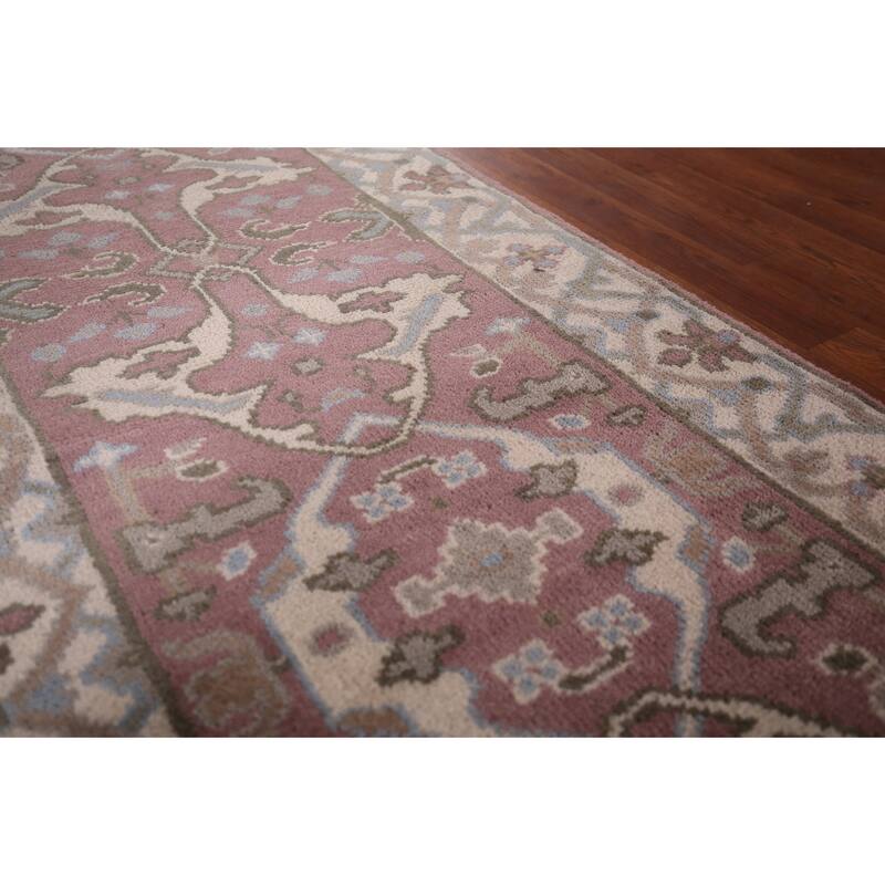 All-Over Floral Oushak Oriental Runner Rug Handmade Wool Carpet - 2'8"x 9'9"