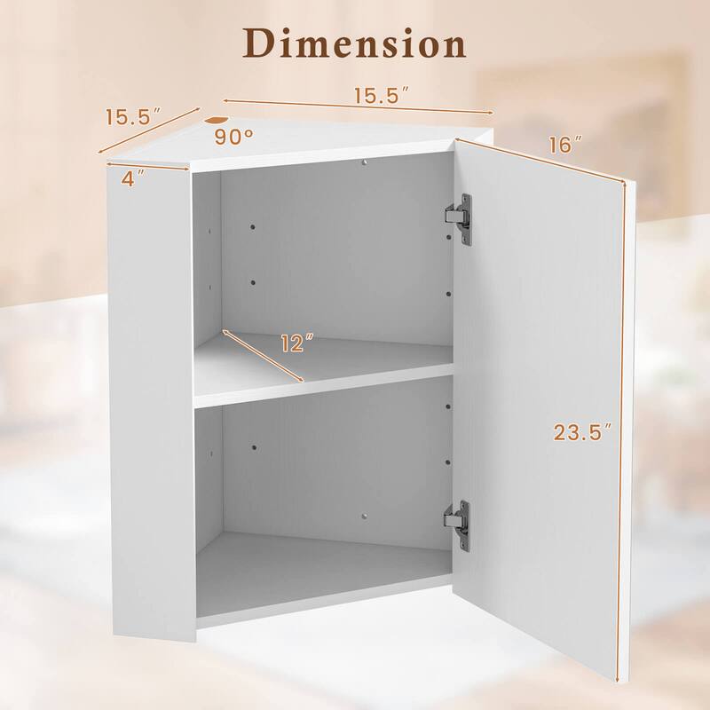 Costway 23.5" Wall Mounted Storage Organizer Corner Medicine Cabinet - See Details