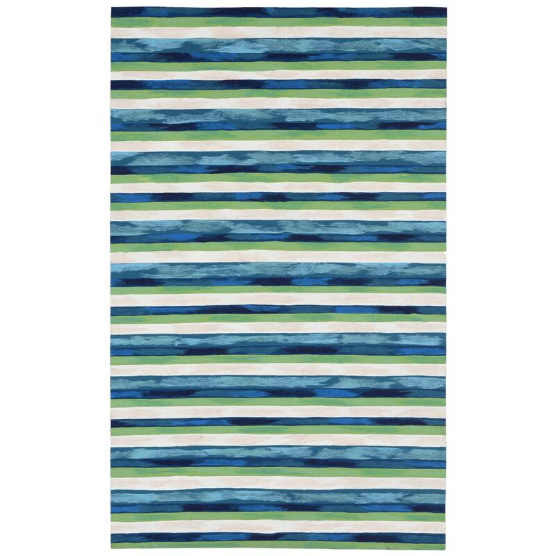 Liora Manne Visions II Painted Stripes Indoor/ Outdoor Area Rug - 3'6 X 5'6 - Blue