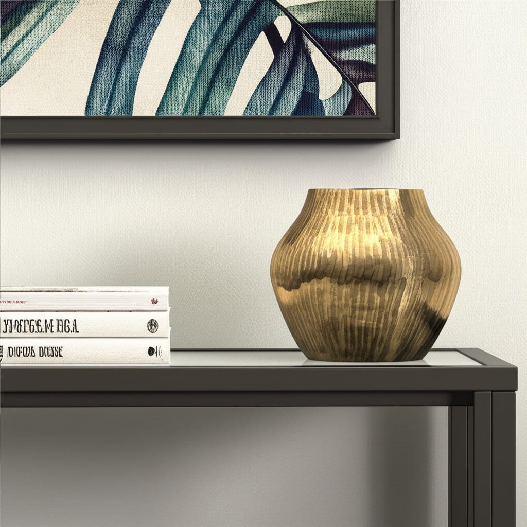 11" Gold Aluminum Round Table Vase - 6.50