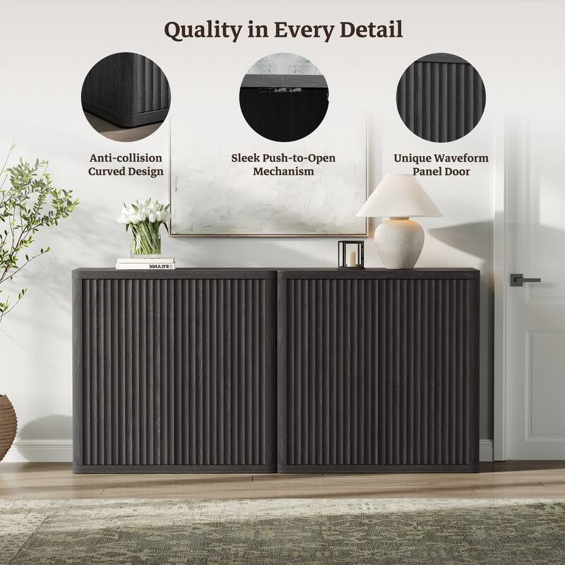 3 Multifunctional and Practical Rounded-Corner Side Cabinets