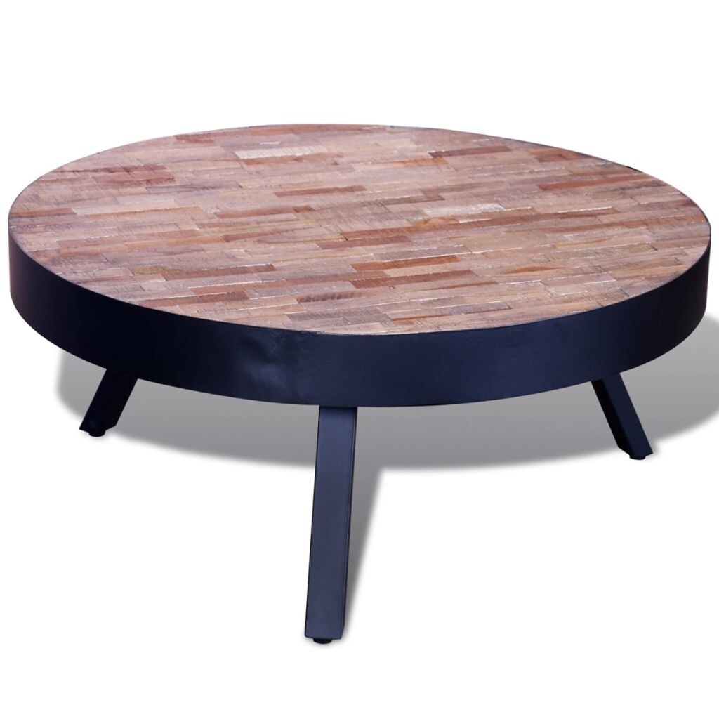 Shop Vidaxl Coffee Table Round Reclaimed Teak Wood Free Shipping