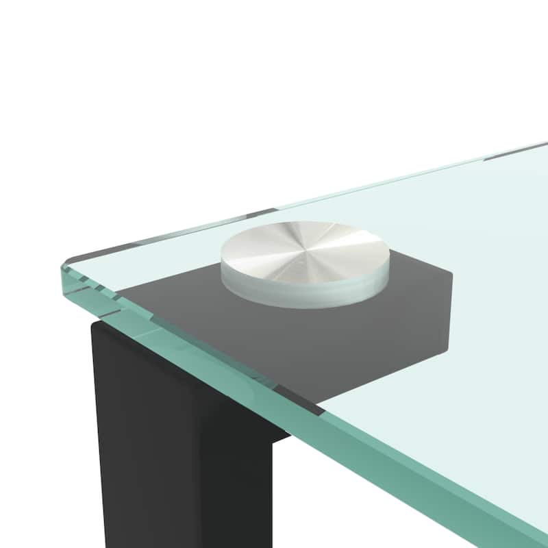 Transparent Glass Two Layer Tea Table, Versatile and Stylish for Any Room.
