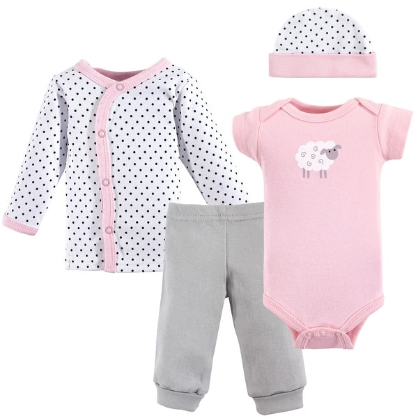 slide 1 of 1, Luvable Friends Baby Girl Cotton Preemie Layette Set, Pink Sheep, Preemie - Pink Sheep Preemie - Pink Sheep