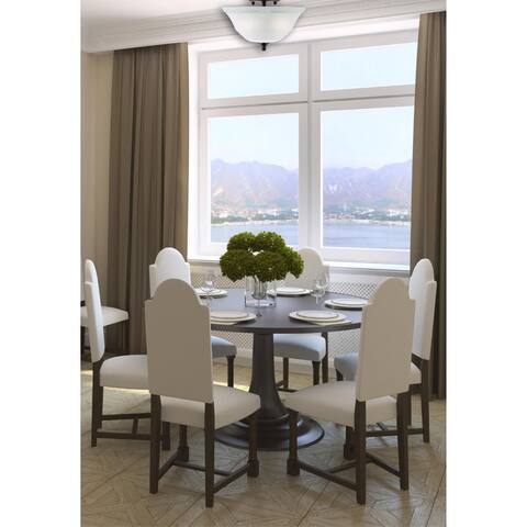 Westinghouse Wensley Two-Light Interior Semi-Flush Ceiling Fixture, Oil Rubbed Bronze Finish with White Alabaster Glass