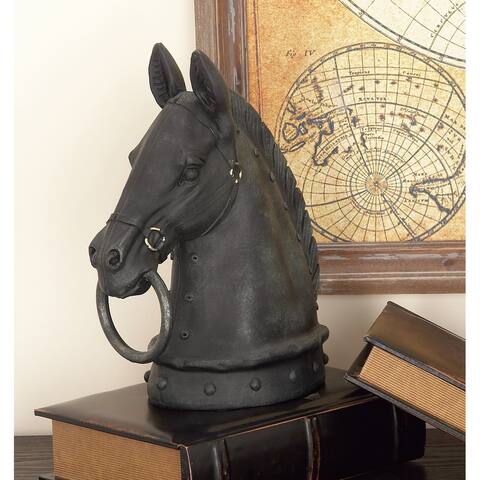 Polystone Horse Head Sculpture - 9 x 6 x 12 - 9 x 6 x 12