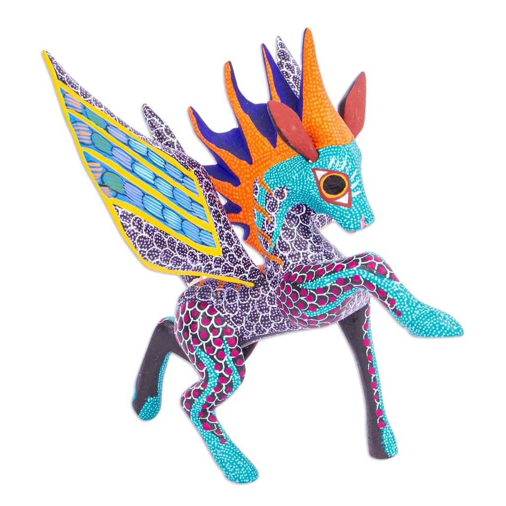 Novica Handmade Fantastic Pegasus Wood Alebrije Sculpture