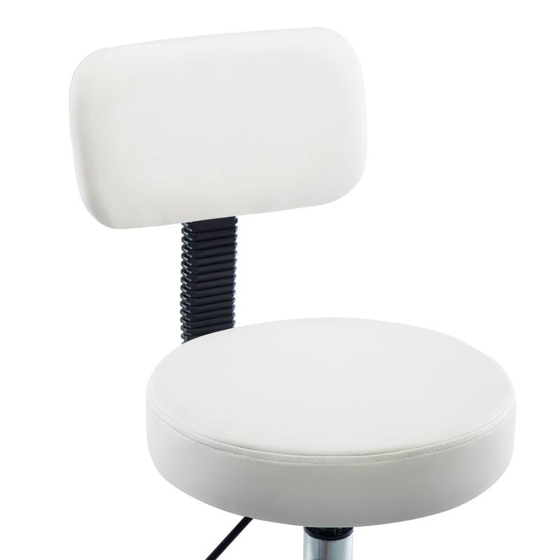 Comfortable Faux Leather Drafting Stool Chair with Adjustable Height Foot Rings - Ideal for Office Studio Craft Room