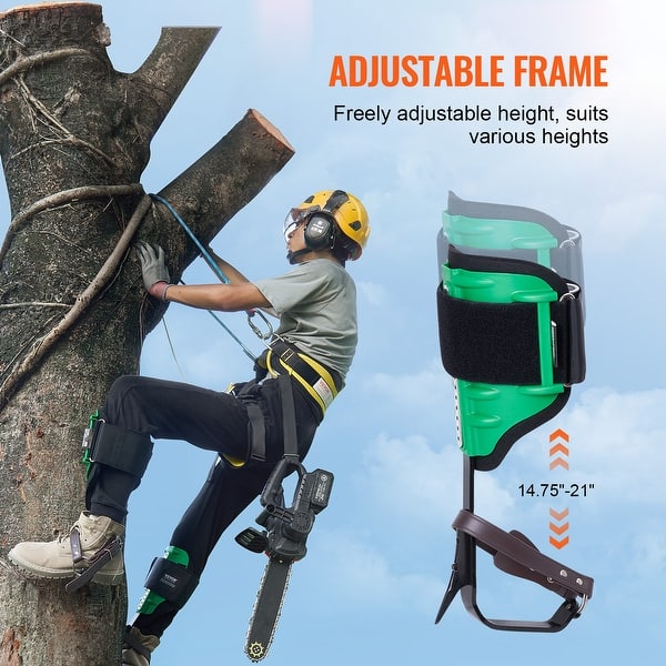 ZIAERKOR Tree Climbing Spikes For Tree Work, Tree Climbing Gear Non-Slip Thickened Pedals 304 Stainless Steel Professional Tools Arborist Climbing Equipment For Picking Fruit