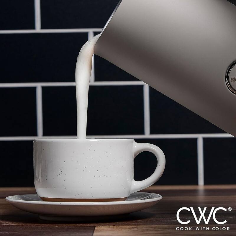 COOK WITH COLOR 4-in-1 Electric Milk Steamer and Frother - 2-Minute Heating and Frothing, Hot and Cold Foam Maker