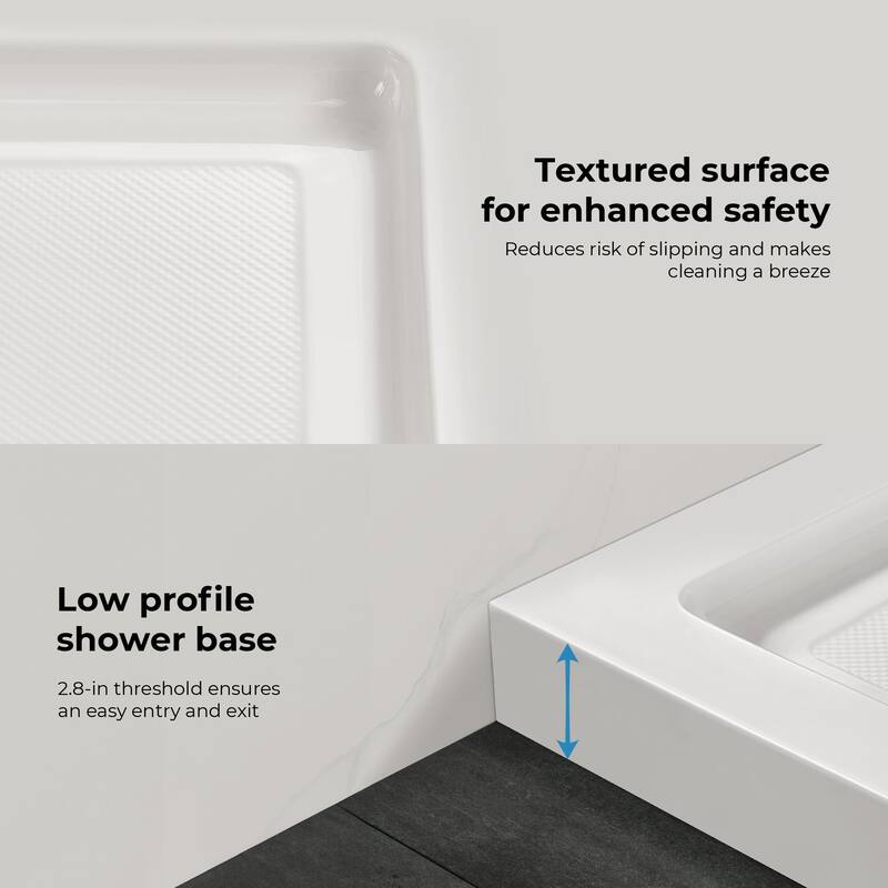 Adena White Shower Base 60x36 in white