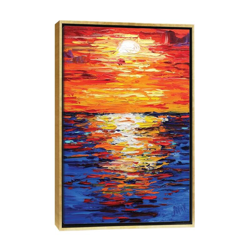 iCanvas "Orange Sunset" by Nataly Mak Framed Canvas Print - Gold - 26x18