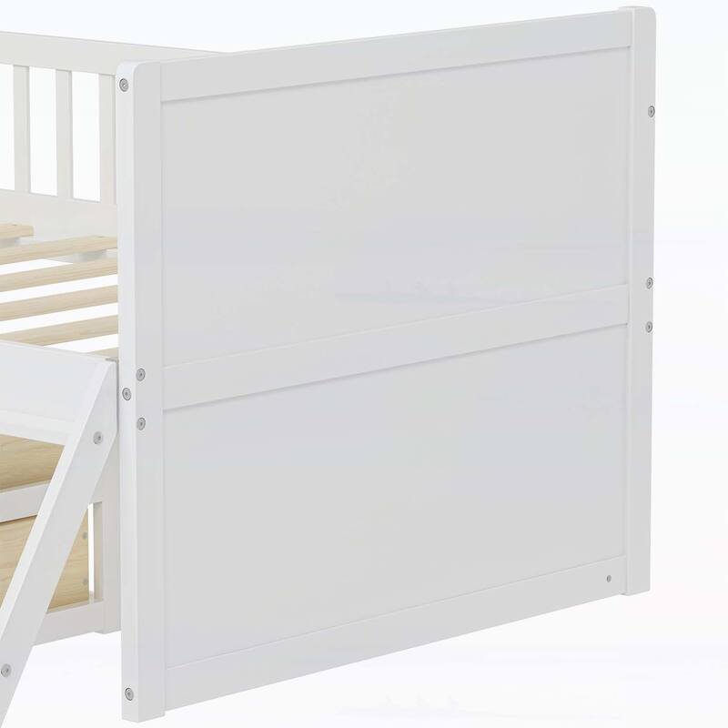Versatile Wooden Twin Bed with Multiple Storage Options for Kids